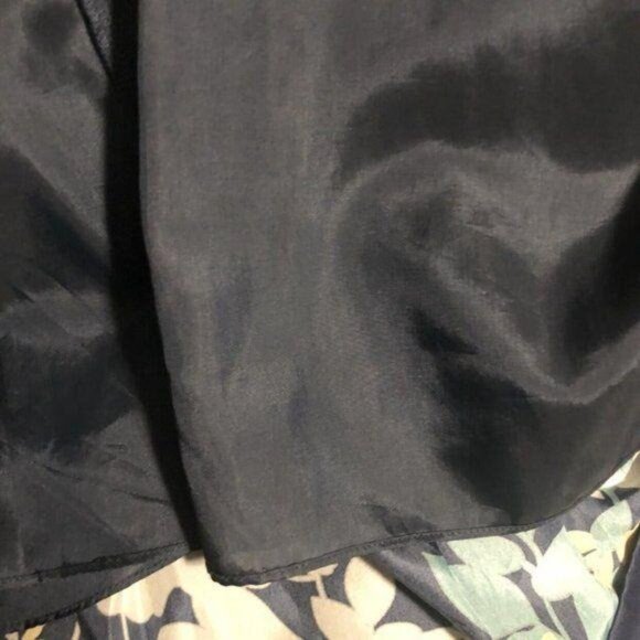 BCBG Paris Dress Floral Sleeveless Pleated Skirt Square Neck Silk Blue/Yellow 2 - Picture 13 of 13